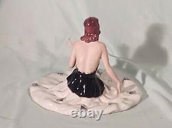 Vintage Royal Dux Porcelain Woman Figurine, Art Deco, Seated Lady, Beautiful