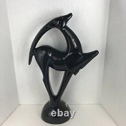 Vintage Royal Haeger Art Deco Gazelle Statue Black Deer Large 21