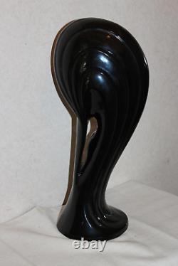 Vintage Royal Haeger Pottery Black Statue Art Deco Woman
