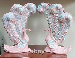 Vintage Royal Haeger Royal Hickman 13 Peacock Vases (Pair of 2)