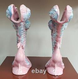 Vintage Royal Haeger Royal Hickman 13 Peacock Vases (Pair of 2)