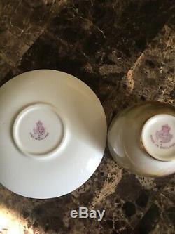 Vintage Royal Worcester Hand Painted Cattle Miniature Cup/Saucer Signed Stinton