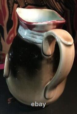 Vintage Sarreguemines Majolica The Black Bill Character Face Jug France Mint