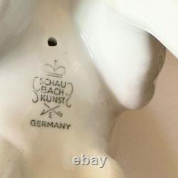 Vintage Schaubach Kunst Deer Fawn White Figurine Pottery E Germany Art Deco MCM