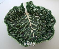 Vintage Secla Majolica Cabbage Leaf Salad Set 9 Piece Estate Lot P1487 Portugal