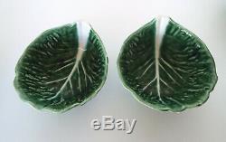 Vintage Secla Majolica Cabbage Leaf Salad Set 9 Piece Estate Lot P1487 Portugal