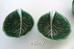 Vintage Secla Majolica Cabbage Leaf Salad Set 9 Piece Estate Lot P1487 Portugal