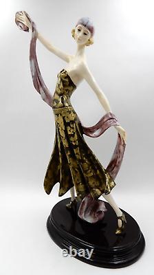 Vintage Signed A. Santini Art Deco Claudine Blonde Woman Flapper Sculpture