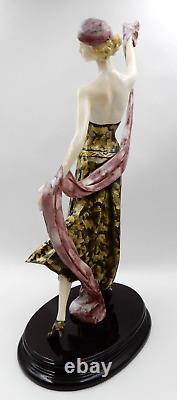 Vintage Signed A. Santini Art Deco Claudine Blonde Woman Flapper Sculpture