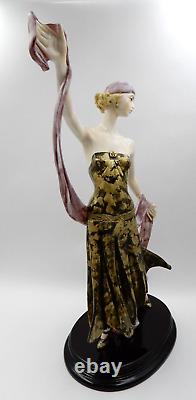 Vintage Signed A. Santini Art Deco Claudine Blonde Woman Flapper Sculpture