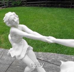 Vintage Signed K. Tutter Hutschenreuter Art Deco Spring Dancing Girls Figurine