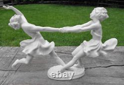 Vintage Signed K. Tutter Hutschenreuter Art Deco Spring Dancing Girls Figurine