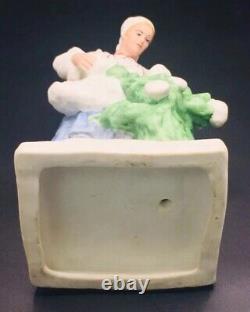 Vintage Soviet Porcelain Biscuit Figurine Women Cotton Picker Verbilki 1930s