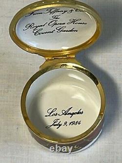 Vintage Tiffany & Co Halcyon Days Trinket Pill Box Hand Painted Enamel 1984 RARE