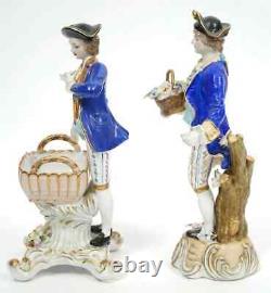 Vintage Two Meissen Style Gentleman Porcelain Figures
