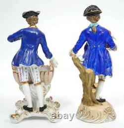 Vintage Two Meissen Style Gentleman Porcelain Figures