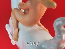 Vintage Wallendorf Figurine Nude Lady Riding White Horse-Crown W 1763