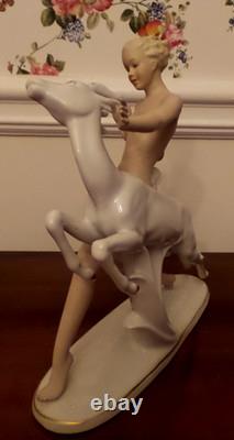 Vintage Wallendorf Woman Figure With her Ram Germany