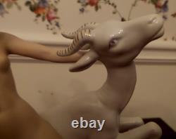 Vintage Wallendorf Woman Figure With her Ram Germany