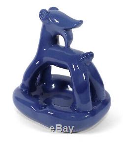 Vintage West Coast Millbrae California Porcelain Pottery Art Deco Dog Ashtray