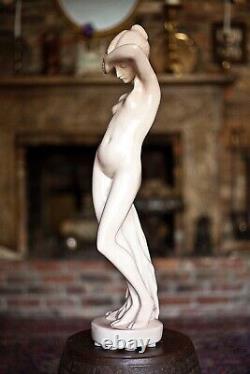 Vintage large beautiful ceramic porcelain female nude sculpture statue 24 tall