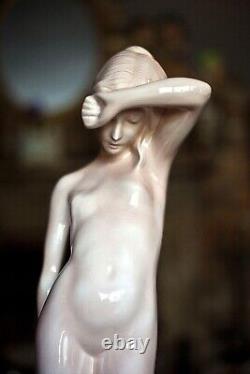 Vintage large beautiful ceramic porcelain female nude sculpture statue 24 tall