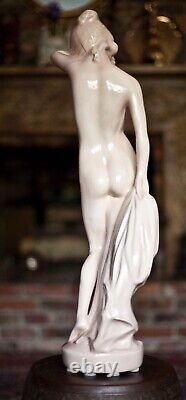 Vintage large beautiful ceramic porcelain female nude sculpture statue 24 tall