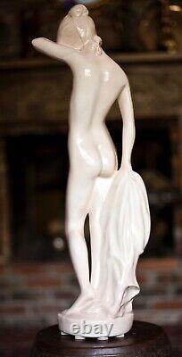Vintage large beautiful ceramic porcelain female nude sculpture statue 24 tall