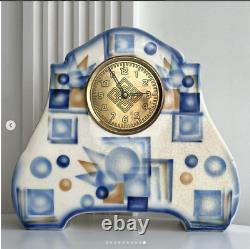 Vintage watch BIHL Stunning Art Deco porcelain mechanical clock. A bright rep