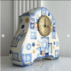 Vintage watch BIHL Stunning Art Deco porcelain mechanical clock. A bright rep