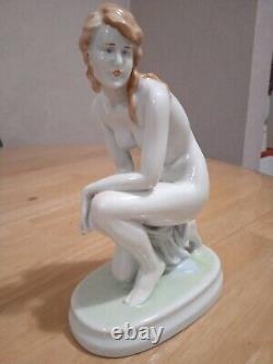 VintageHerend Hungarian Porcelain Nude Woman Figurine Art Deco