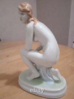 VintageHerend Hungarian Porcelain Nude Woman Figurine Art Deco