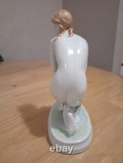 VintageHerend Hungarian Porcelain Nude Woman Figurine Art Deco