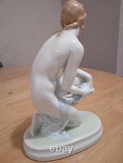 VintageHerend Hungarian Porcelain Nude Woman Figurine Art Deco