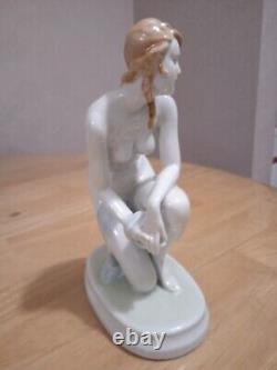 VintageHerend Hungarian Porcelain Nude Woman Figurine Art Deco