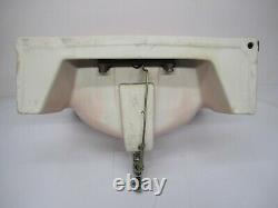 Vtg 1950s American Standard Bathroom Lavatory Wall Sink Pink Porcelain As Is