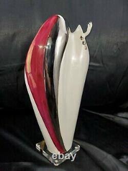 Vtg 1988 sign Art Deco GALOS Harlequin colors red white gold Porcelain Figure 16