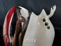 Vtg 1988 sign Art Deco GALOS Harlequin colors red white gold Porcelain Figure 16