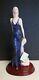 Vtg A. Santini Figurine Art Deco Lady In Purple Dress & Paperwork