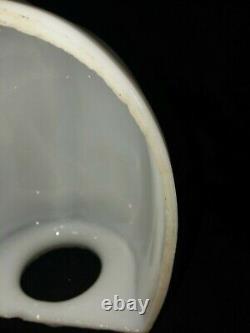 Vtg ART DECO Porcelain Bathroom Wall Light Fixture Milk Glass Sconce + Outlet