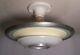 Vtg Art Deco Ceiling Light Fixture Saucer Screw-in Porcelain Rewired Usa #d31