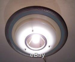 Vtg Art Deco Ceiling Light Fixture Saucer Screw-In Porcelain Rewired USA #D31
