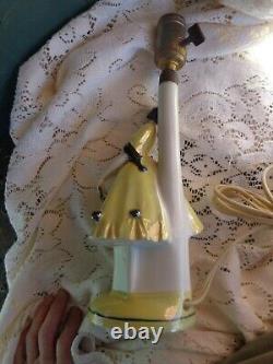 Vtg Art Deco Porcelain Germany Lady Harlequin Dresser Doll Figurine Boudoir Lamp