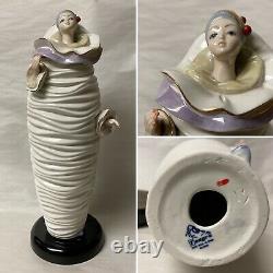 Vtg Art Deco Porcelain Girl Lady Woman In Oversized Dress Figure, Tengra Spain