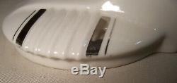 Vtg Art Deco Porcelain Sconce Light Fixture Silver Shade Pair 2 Rewired USA #C24