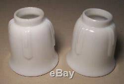 Vtg Art Deco Porcelain Sconce Light Fixture Silver Shade Pair 2 Rewired USA #C24