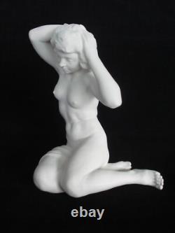 Vtg Art Deco Seated Nude Lady Bisque 8 Porcelain Figurine Karl Tutter Germany