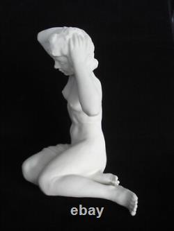 Vtg Art Deco Seated Nude Lady Bisque 8 Porcelain Figurine Karl Tutter Germany