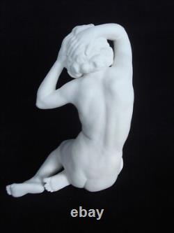 Vtg Art Deco Seated Nude Lady Bisque 8 Porcelain Figurine Karl Tutter Germany