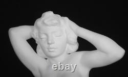 Vtg Art Deco Seated Nude Lady Bisque 8 Porcelain Figurine Karl Tutter Germany